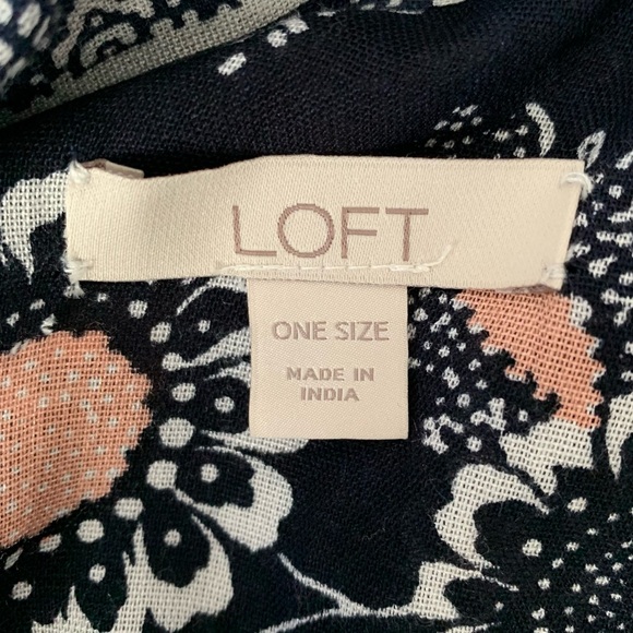 LOFT Floral Print Open Draped Kimono - Picture 3 of 4